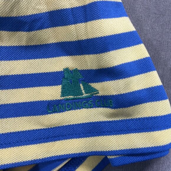 Southern‎ Tide Mens Large Blue Yellow Stripe Golf Polo Shirt - Picture 7 of 9